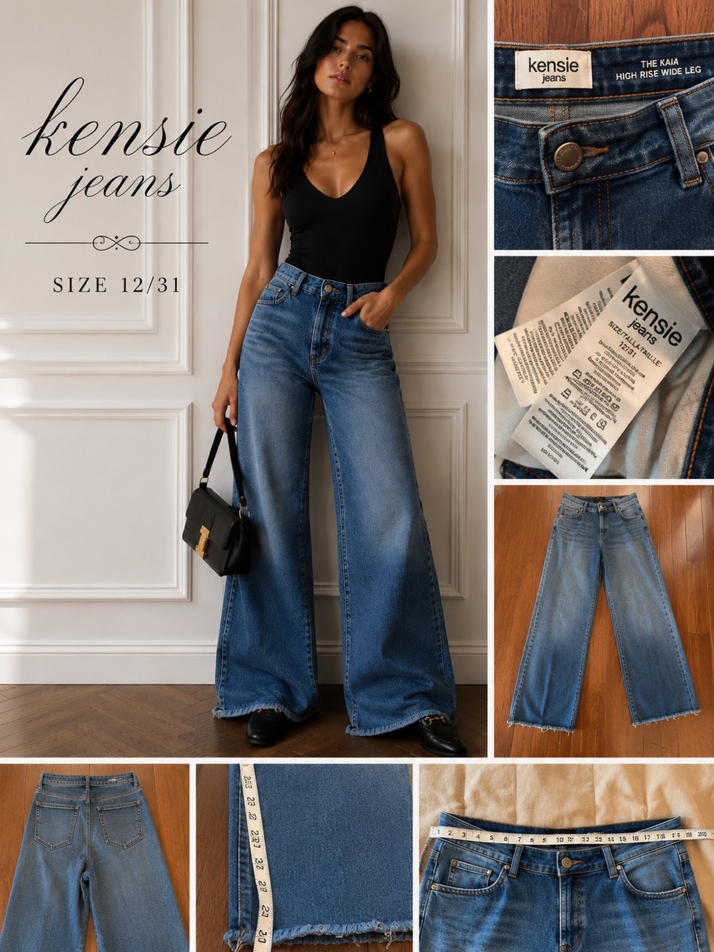 Kensie The Kaia High Rise Wide Leg Jeans Size 12 - Picture 2 of 10